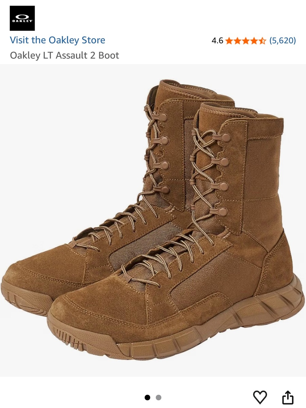 Oakley Men’s LT Assault 2 - Coyote - Size 11.5